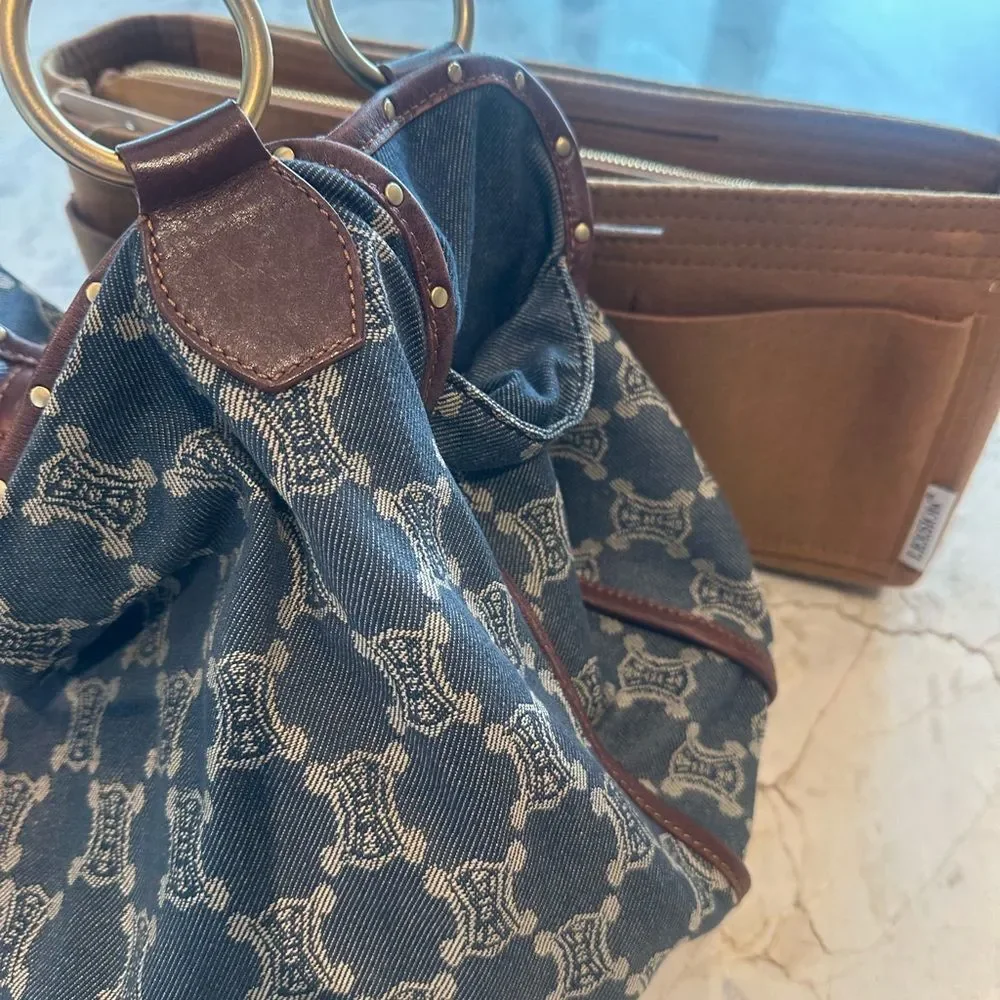 Celine Blue and Brown Monogram Tote